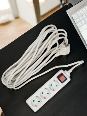 Удлинитель 7 метров, 3 гнезда, Uniel серии Стандарт, с заземлением, S-GCD3-7