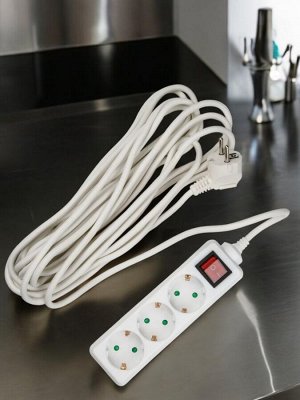 Удлинитель 7 метров, 3 гнезда, Uniel серии Стандарт, с заземлением, S-GCD3-7
