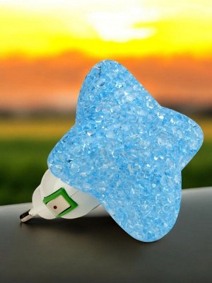 Светильник-ночник. Выключатель на корпусе, DTL-309-Звездочка/BLUE/1LED/0,1W