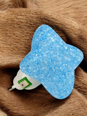 Светильник-ночник. Выключатель на корпусе, DTL-309-Звездочка/BLUE/1LED/0,1W