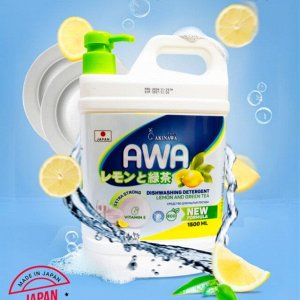 Средство для мытья посуды AKINAWA green tea and  lemon 1,5л.