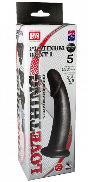 Насадка-плаг на страпон PLATINUM BENT 1, L 14,5 см, Ø 3,3 см