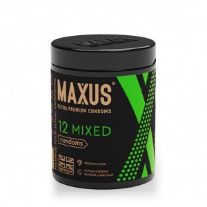 Презервативы MAXUS Mixed №12 с железным кейсом, набор, X-Edition, 12 шт