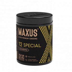Презервативы MAXUS Special №12 с железным кейсом, точечно-ребристые X-Edition, 12 шт