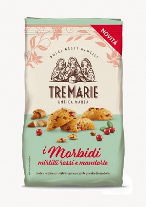 Печенье мягкое с клюквой и миндалем, Tre Marie, 300 г.