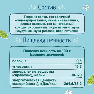 ФРУТОНЯНЯ Пюре 250г фруктово-ягодный микс + мультизлак