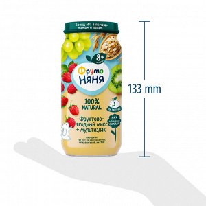 ФРУТОНЯНЯ Пюре 250г фруктово-ягодный микс + мультизлак