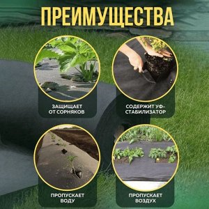 Спанбонд укрывной 60 мкм, №60, 3.2х10 м, Агроспан, черный