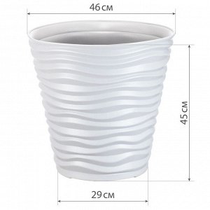 Горшок для цветов пластик, 50 л, 46х45 см, белый, Idea, Дюна, М 3403