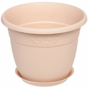 Горшок для цветов пластик, 2.3 л, 19х15 см, латте, Idea, Рябина, М 3054