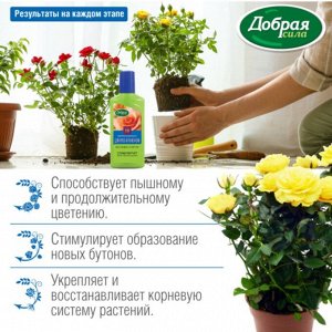 Удобрение для роз и пионов, органоминеральное, жидкость, 250 мл, Добрая сила