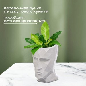 Кашпо гипс, 19х18 см, белое, Оскар, 395/4