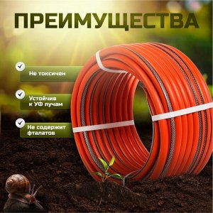 Шланг поливочный, 1/2 '', внутренний d12.5 мм, 8 атм, армированный, 25 м, 3 слоя, Жук, Классик, ТЭП, 7114-00