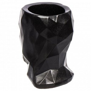 Кашпо гипс, 19х18 см, мокрый асфальт, Оскар, 395/2