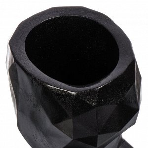 Кашпо гипс, 19х18 см, мокрый асфальт, Оскар, 395/2