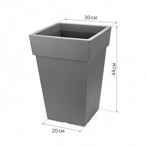 Кашпо пластик, 14 л, 30х30х44 см, универсальное, графит, Idea, Тубус, М 3179