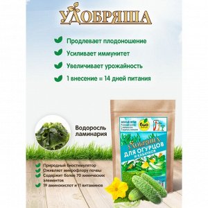 Удобрение Удобряша, для огурцов и кабачков, органическое, гранулы, 900 г, Био-комплекс