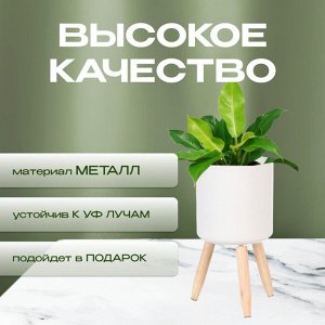 Кашпо металл, 3.5 л, 17х33 см, декоративное, Y6-10469