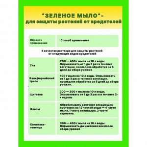 Инсектицид Зеленое мыло, от различных видов насекомых, универсальный, жидкость, 500 мл, с мерным стаканчиком