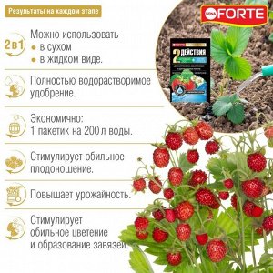Удобрение для клубники и земляники, водораств.с аминокисл-ми, пакет, комплексное, порошок, 100 г, Bona Forte