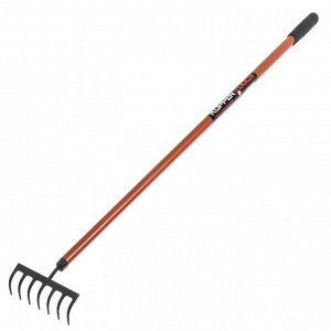 Грабли прямые, 7 зуб, металл, 18 см, Kopper Tools, черенок алюминиевый, ФИ.022.000