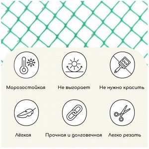 Сетка для птичников, пластмасса, 13 х 15 мм, 100х1000 см, зеленая, Протэкт, Ф-13/1/10