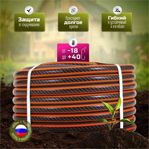 Шланг поливочный, 3/4 '', внутренний d19 мм, 22 атм, армированный, 25 м, 3 слоя, Жук, Garden, ПВХ, 8890-00
