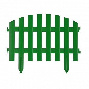 Забор декоративный пластмасса, Palisad, №2, 28х300 см, зеленый, ЗД02