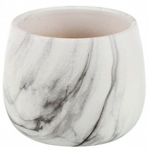 Кашпо керамика, 0.9 л, 11х10 см, Мрамор, Y4-8784