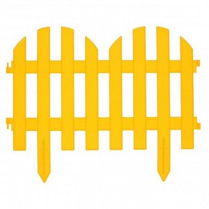 Забор декоративный пластмасса, Palisad, №4, 28х300 см, желтый, ЗД04
