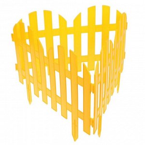 Забор декоративный пластмасса, Palisad, №4, 28х300 см, желтый, ЗД04