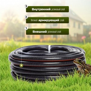 Шланг поливочный, 1 '', 20 атм, армированный, 25 м, 3 слоя, Aqwavim, Carbon, ПВХ