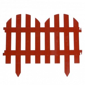 Забор декоративный пластмасса, Palisad, №4, 28х300 см, терракотовый, ЗД04