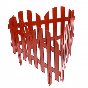 Забор декоративный пластмасса, Palisad, №4, 28х300 см, терракотовый, ЗД04