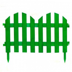 Забор декоративный пластмасса, Palisad, №4, 28х300 см, зеленый, ЗД04