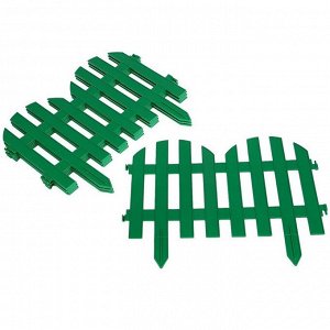 Забор декоративный пластмасса, Palisad, №4, 28х300 см, зеленый, ЗД04