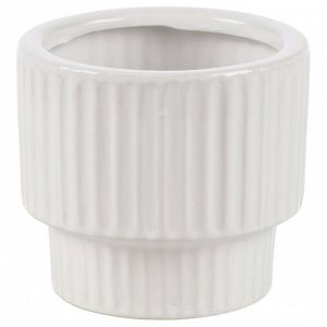 Кашпо керамика, 0.95 л, 14х12 см, белое, Грани, Y4-8788