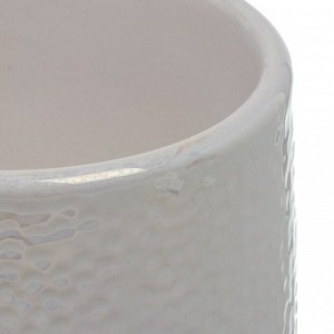 Кашпо керамика, 0.5 л, 10х9 см, белое, Сияние, Y4-8782