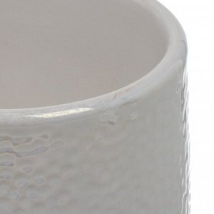 Кашпо керамика, 0.5 л, 10х9 см, белое, Сияние, Y4-8782
