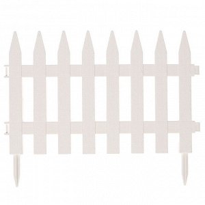 Забор декоративный пластмасса, Palisad, Частокол №1, 28х300 см, белый, ЗД01