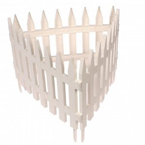 Забор декоративный пластмасса, Palisad, Частокол №1, 28х300 см, белый, ЗД01