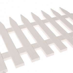 Забор декоративный пластмасса, Palisad, Частокол №1, 28х300 см, белый, ЗД01