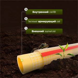 Шланг поливочный, 3/4 '', 8 атм, армированный, 25 м, 3 слоя, Aqwavim, Silicon Plus, ПВХ