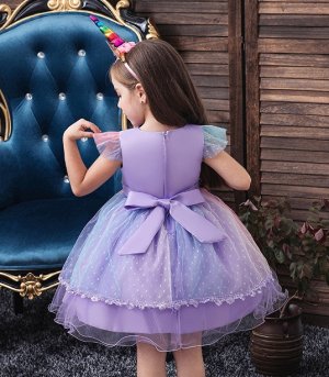 Платье + ободок &quot;Единорог&quot;, фиолетовый