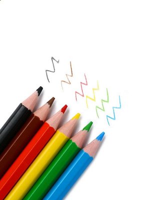 Цветные карандаши, пластиковые, 6цв мини, шестигранные БукиБяки