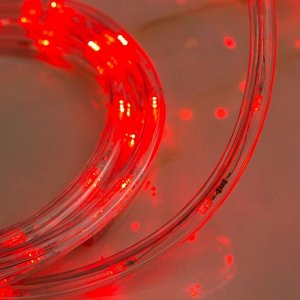 Световой шнур Luazon Lighting 10 мм, IP44, 5 м, 24 LED/м, 220 В, 8 режимов, свечение красное