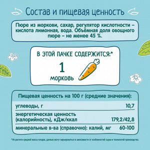 ФРУТОНЯНЯ 0,2л Нектар морковный с мякотью большая упаковка 18 шт
