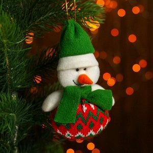 Подвеска «Дед Мороз и Снеговик», зелёный колпак, виды МИКС