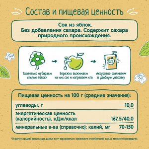 ФРУТОНЯНЯ 0,2л Сок яблоко прямой отжим