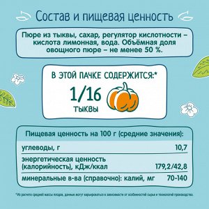 ФРУТОНЯНЯ 0,2л Нектар тыква с мякотью большая упаковка 18 шт